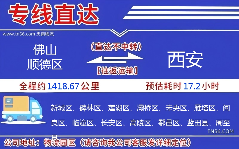 佛山順德區(qū)到西安物流公司 佛山順德區(qū)到西安物流公司