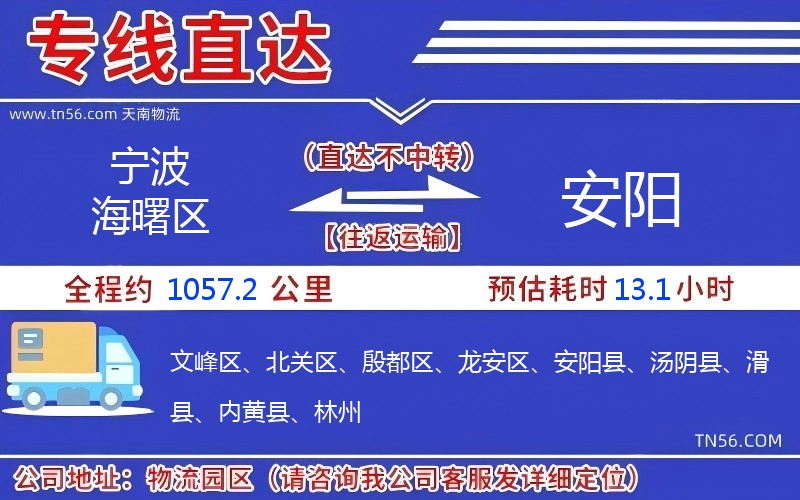 寧波海曙區(qū)到安陽(yáng)物流公司 寧波海曙區(qū)到安陽(yáng)物流公司