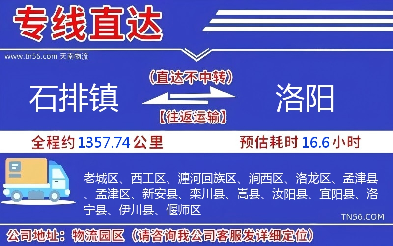 石排鎮(zhèn)到洛陽(yáng)物流公司 石排鎮(zhèn)到洛陽(yáng)物流公司