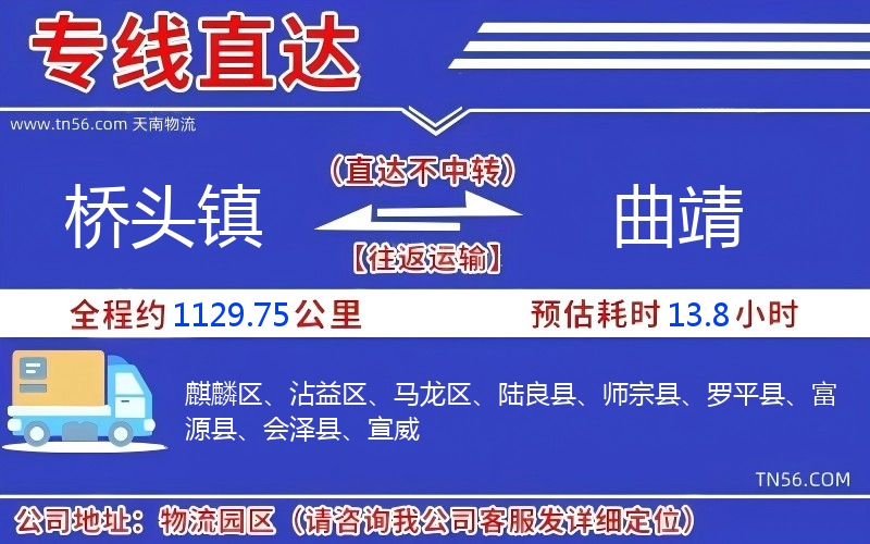 橋頭鎮到曲靖物流公司 橋頭鎮到曲靖物流公司