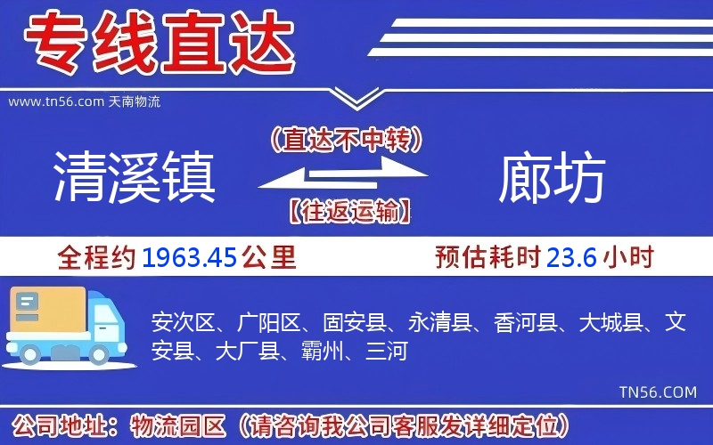 清溪鎮(zhèn)到廊坊物流公司 清溪鎮(zhèn)到廊坊物流公司